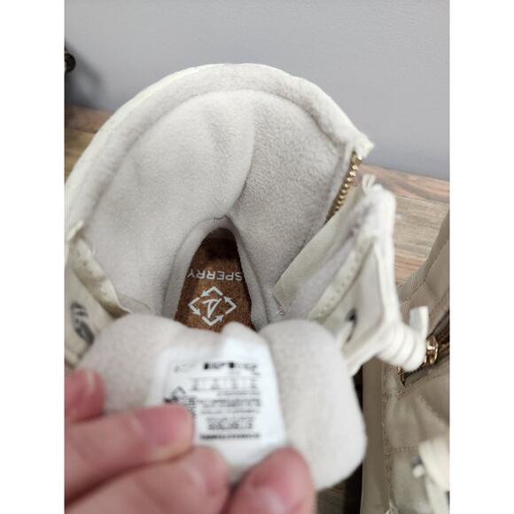 Sperry Saltwater Seacycled Nylon Beige Women's Duck Boots Size 10 M - Picture 8 of 9